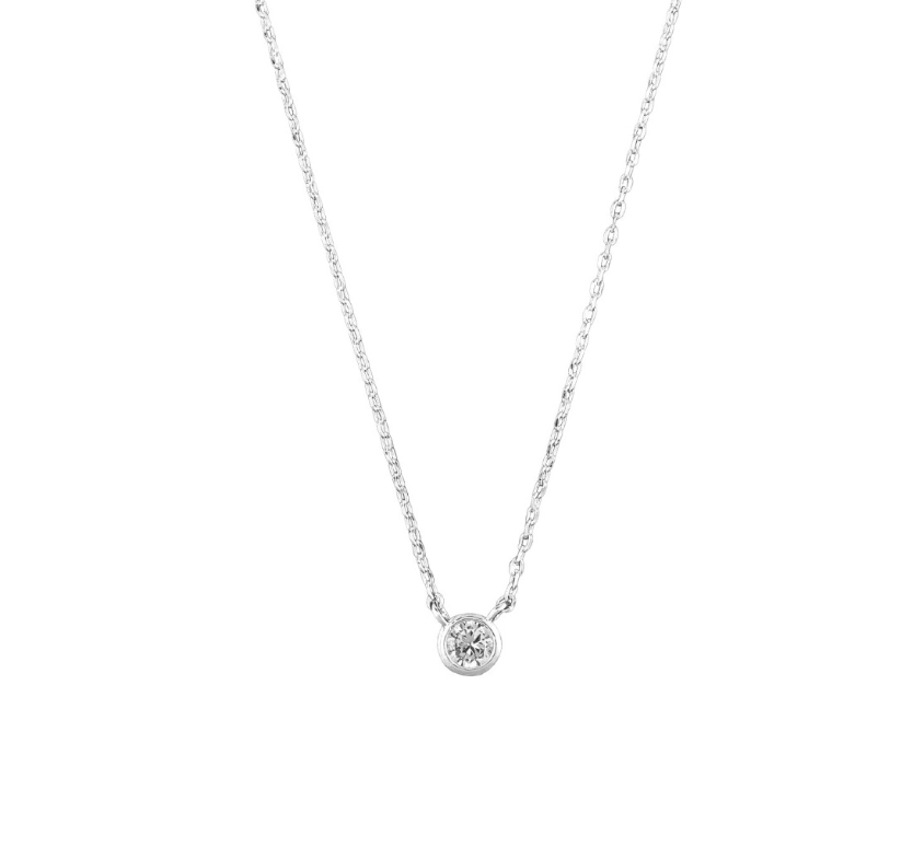 Crystal Drop Necklace - Silver