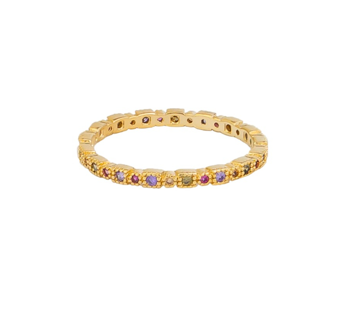 Gold Ancient Crystal Band Ring