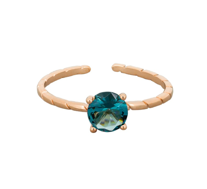 Harper Ring, Denim Blue - Rose Gold