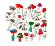 Temporary Tattoos - Quirky Mushrooms