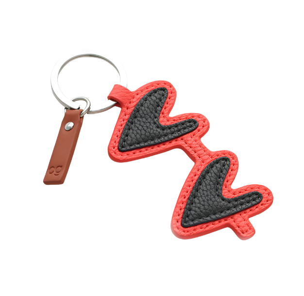 CG Vegan Leather Keyring - Heart Sunglasses