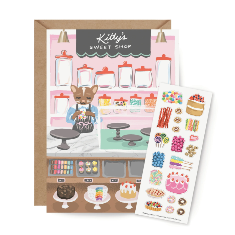 Sticker Scene Sweet Shop Card