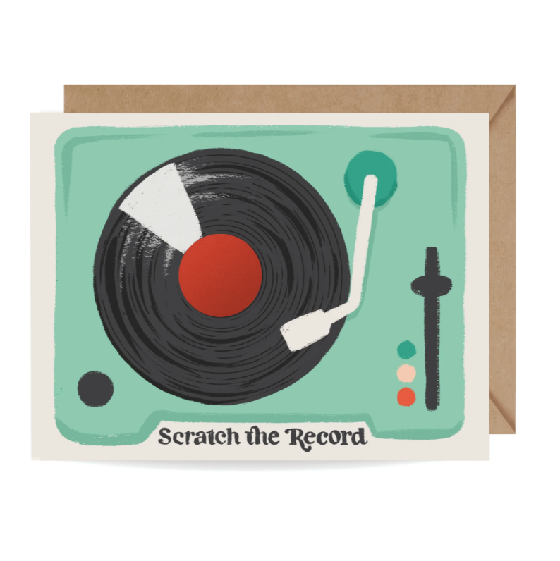 Scratch-Off Record Player Card
