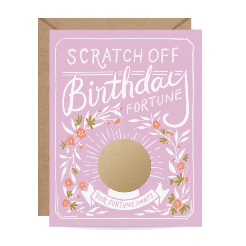 Scratch-Off Fortune Floral Birthday Card