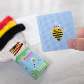 Kawaii Mini Cross Stitch In A Matchbox - Queen Bee