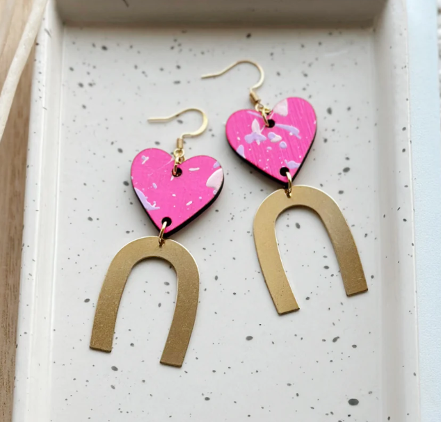 Queen Of Hearts Drop Earrings - Neon Nights