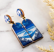 Drop Stud Earrings - Blue Beach