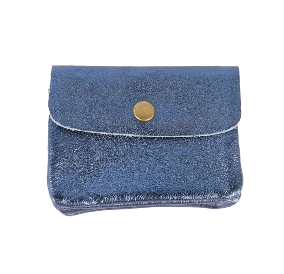 Coin Purse - Metallic Blue Jeans