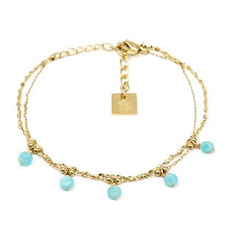 Zag Bracelet - Beans, Aquamarine