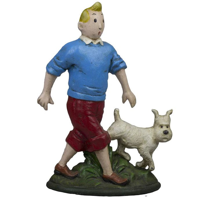 Cast Iron Doorstop - Tin Tin With Dog