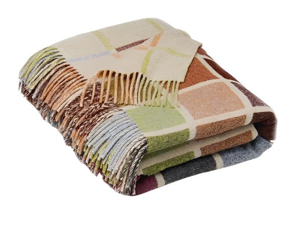 Multi Block Throw - Beige/Multi
