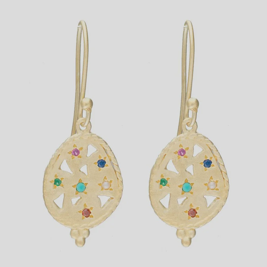 Gold Plate Tear Drop Souk Earrings
