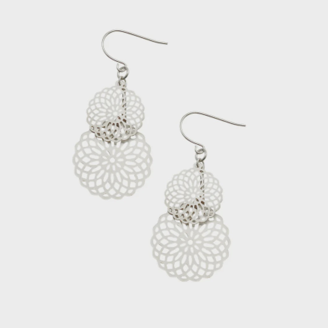 Kaleidoscope Drop Earrings - Silver