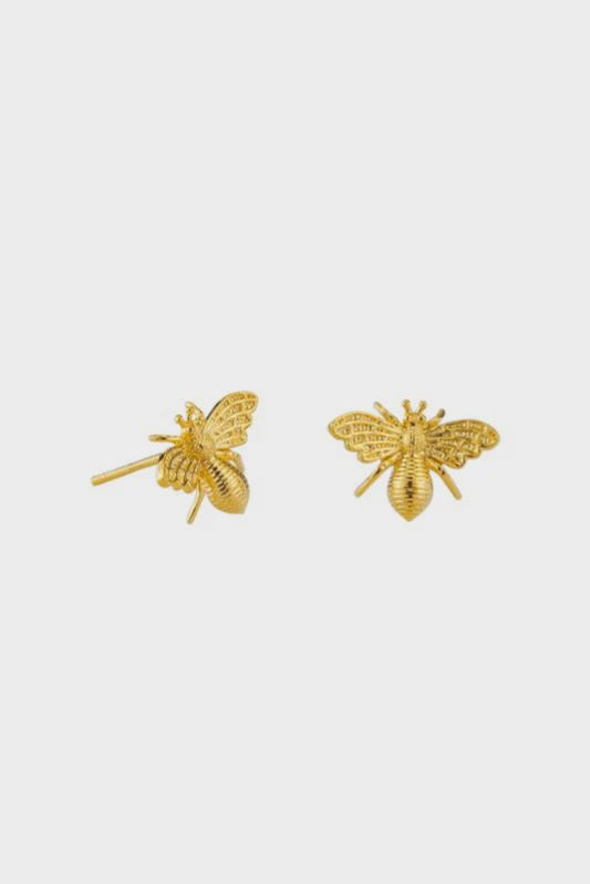 Buzz Bee Stud Earrings - Gold