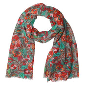 Merino Silk Scarf - Multicolour Floral