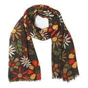 Merino Silk Scarf - Retro Floral