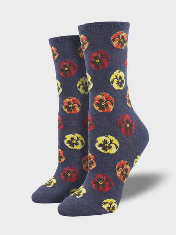 Ladies Socks - Blooming Pansies