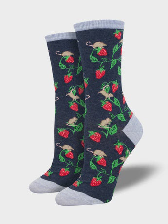 Ladies Socks - Berry Mice