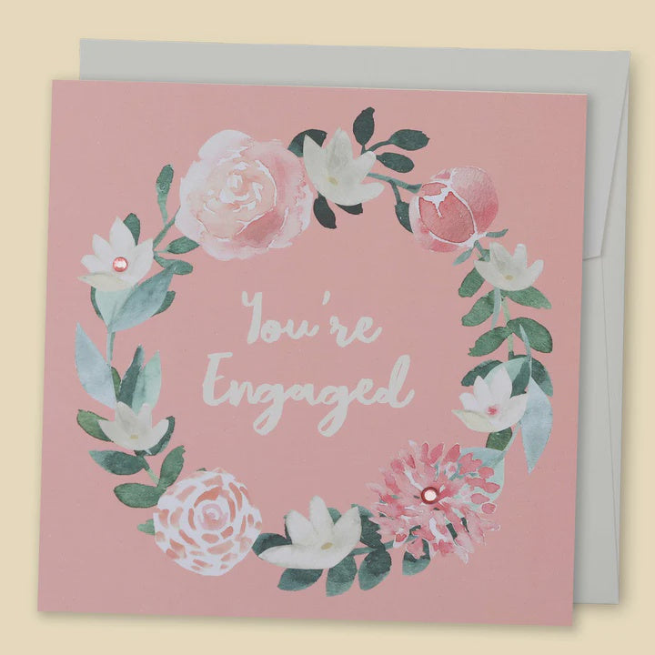 You're Engaged Wreath Card