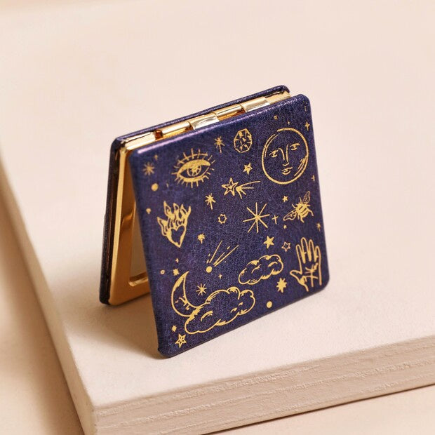 Compact Mirror - Blue Starry Night