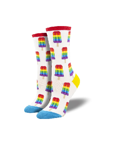 Ladies Socks - Gay Pops White