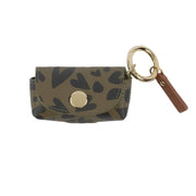 Khaki & Black Heart Poo Bag Holder