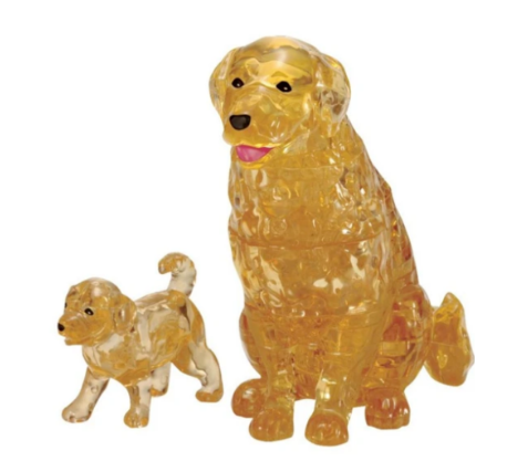 3D crystal Puzzle - Golden Retriever & Puppy 44pc