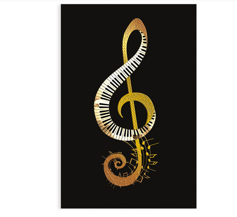 Gold Foil Treble Clef Card
