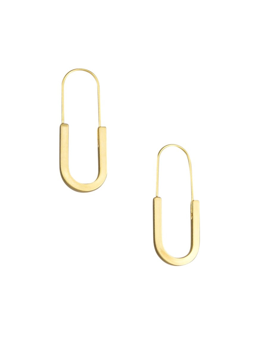 U-Turn Hoop Earrings - Gold