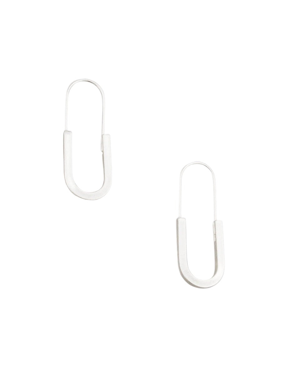 Silver U-Turn Hoops