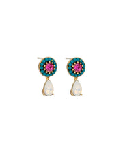 Emily Drop Stud Earrings - Turquoise