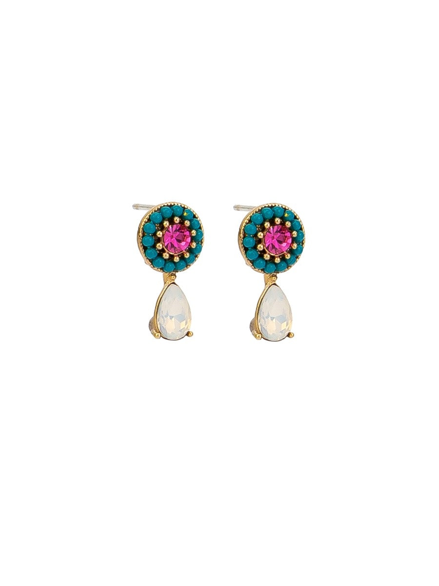 Emily Drop Stud Earrings - Turquoise