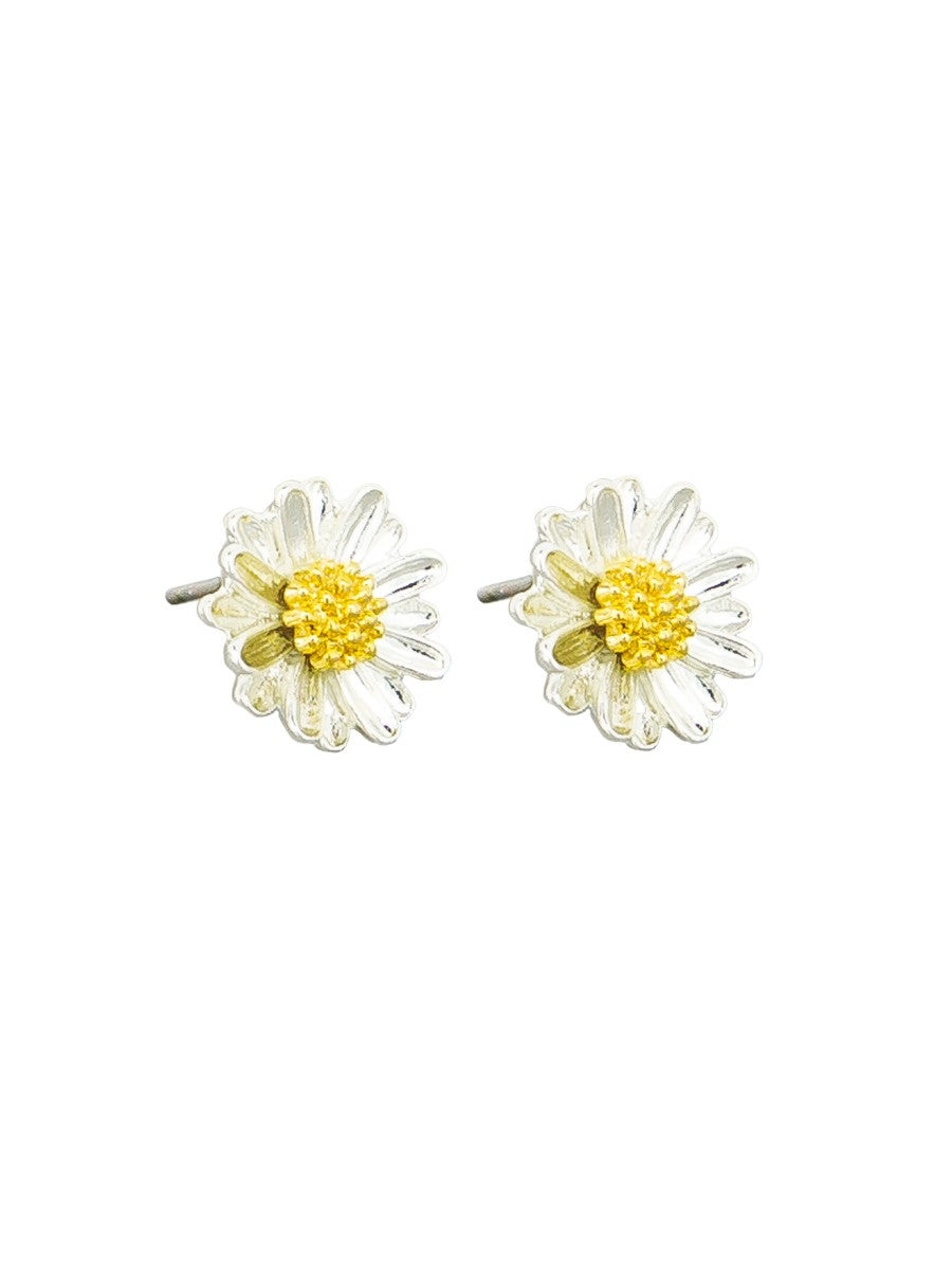 Seaside Daisy Stud Earrings - Silver