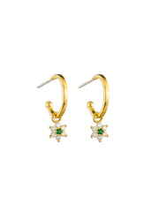 Mini Star Crystal Drop Stud Earrings - Gold