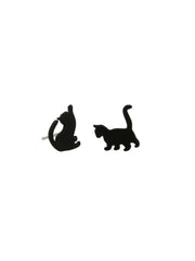 Jasper Cat Stud Earrings - Black