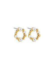 Anna Stud Earrings, Gold & Pearl - Gold