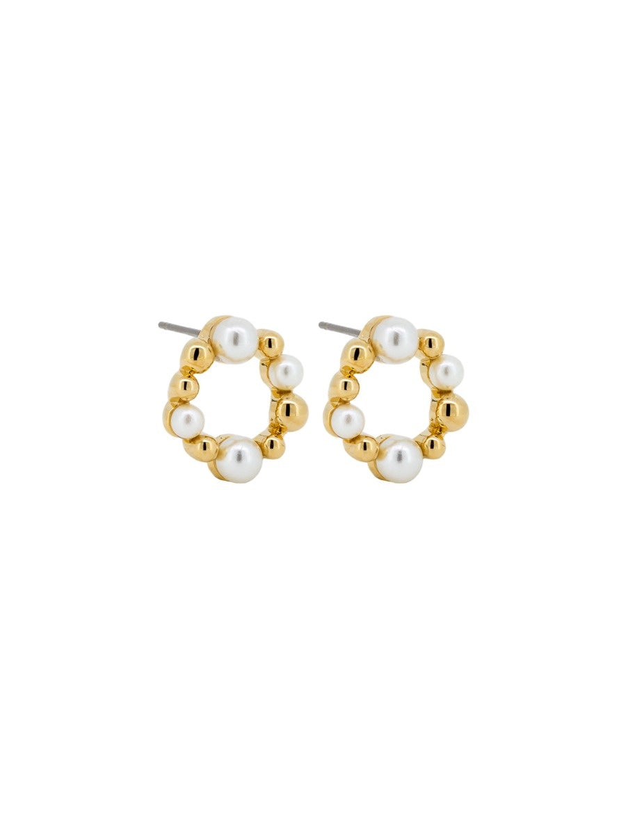 Anna Stud Earrings, Gold & Pearl - Gold