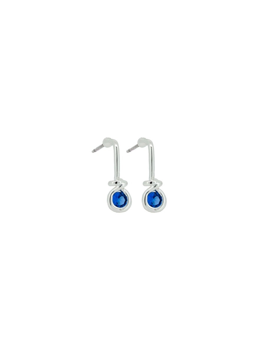 Paddle Stud Earrings, Blue - Silver