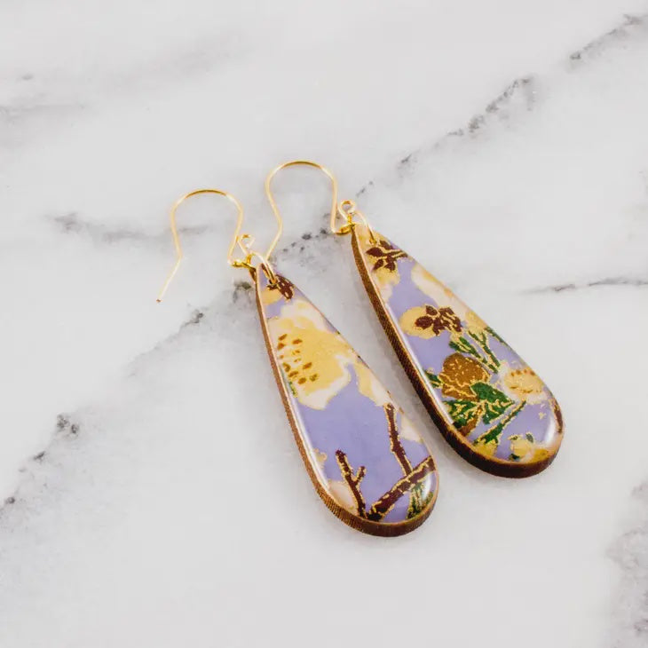Teardrop Earrings - Periwinkle Blossom