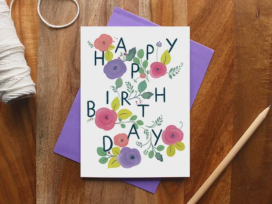 Happy Birthday Floral Card
