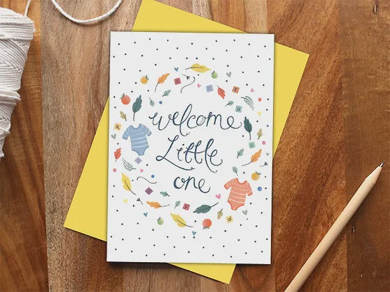 Welcome Little One Swirl Card