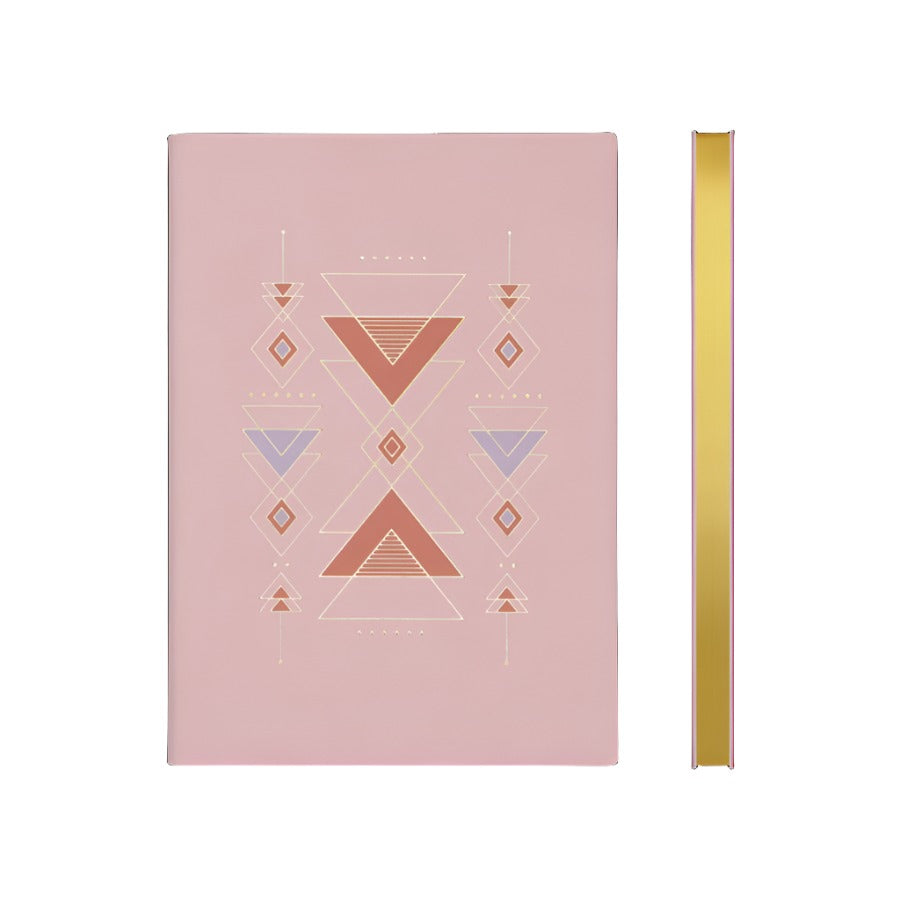 A5 Pink Geo Grid Notebook
