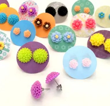 Resin Flower Earrings
