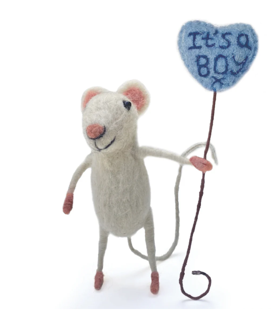 Felt Mouse - Gender Reveal Boy