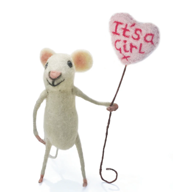 Felt Mouse - Gender Reveal Girl
