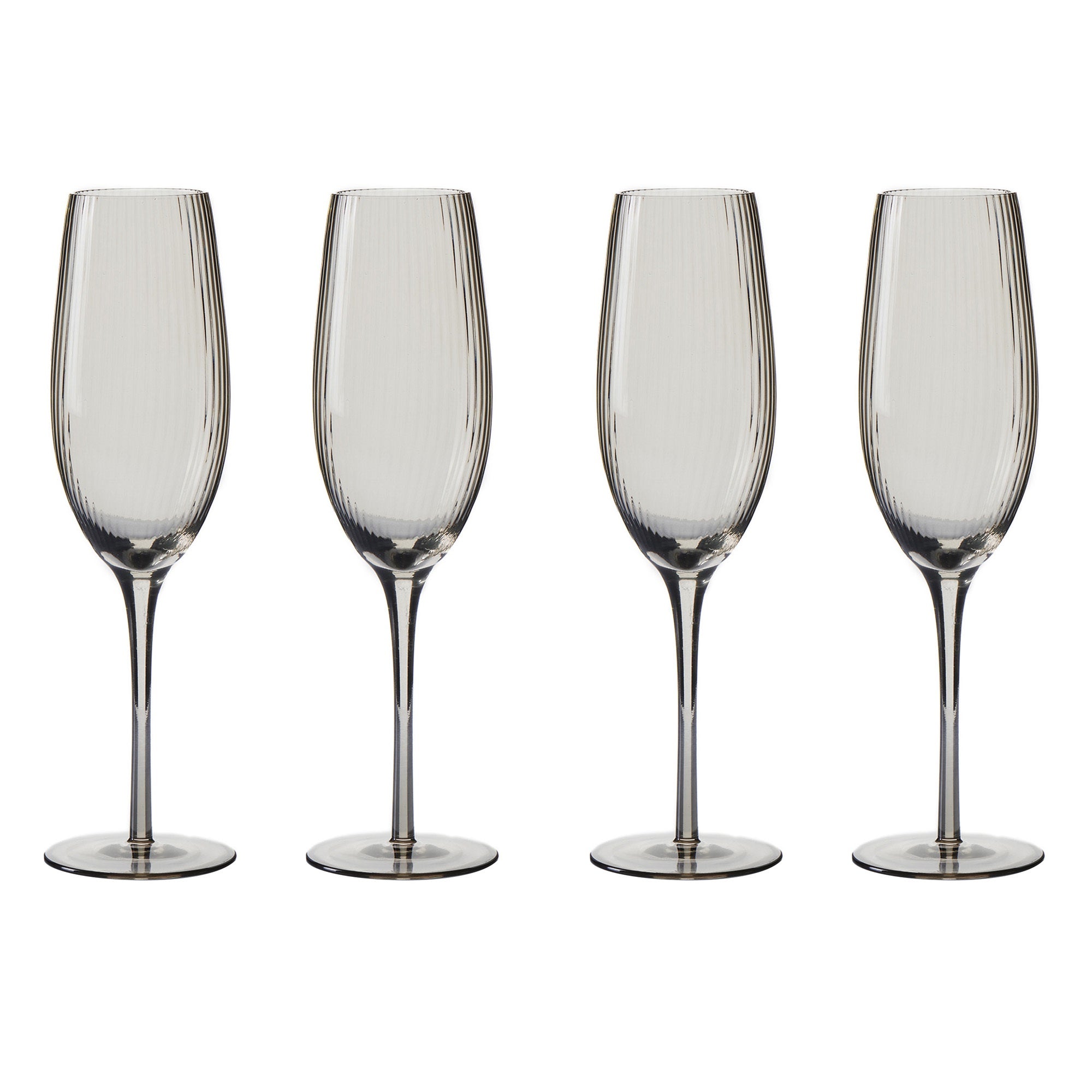 Set of 4 Champagne Grey Glasses