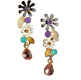 Godiva Cascading Gem Floral Earrings