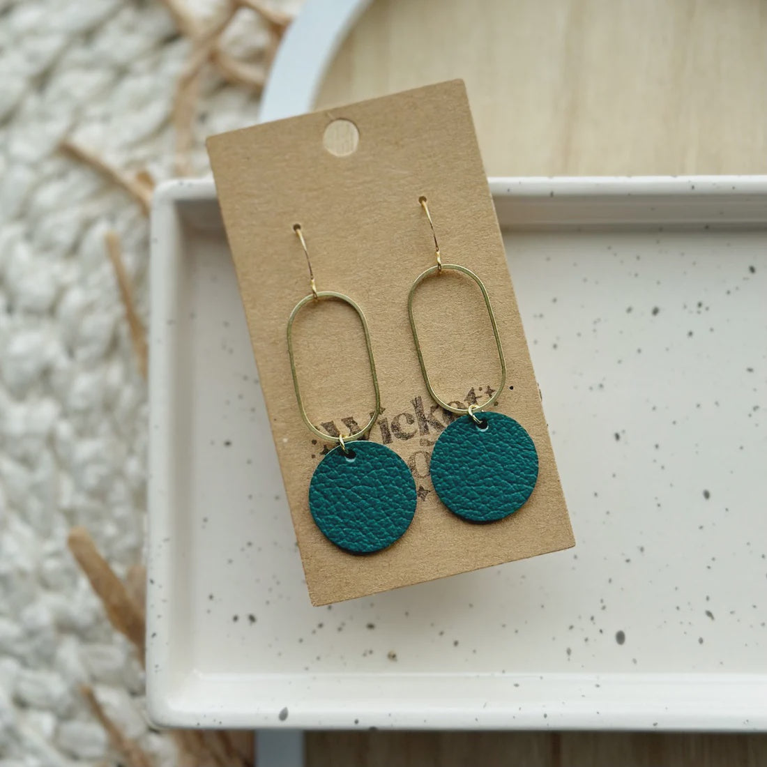 Cinta Drop Earrings - Green Gem