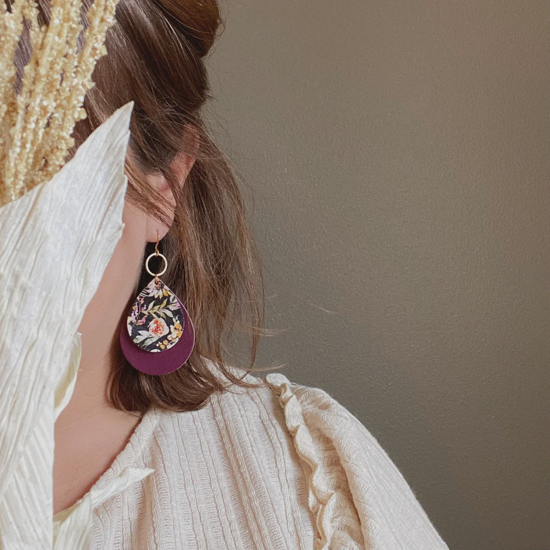 Trilla Drop Earrings - Jeweled Floral