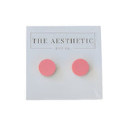 Acrylic Dot Stud Earrings - Peach Pink
